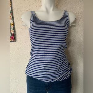 Blue and White MED Striped tank top